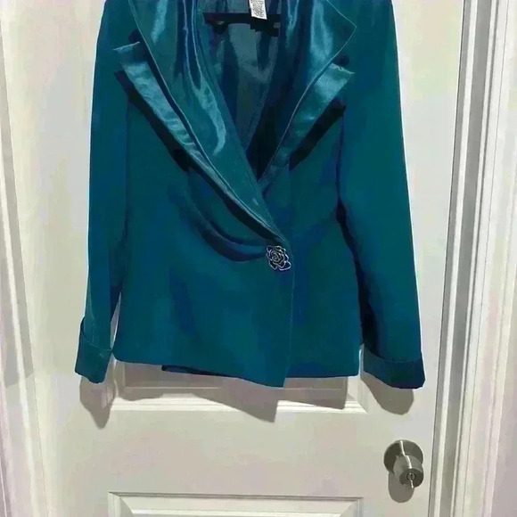 Size 12 Bahari Silk & Wool Blue Blazer/Jacket - Picture 1 of 4